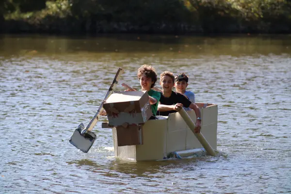 Paddling Their Cardboard Canoe