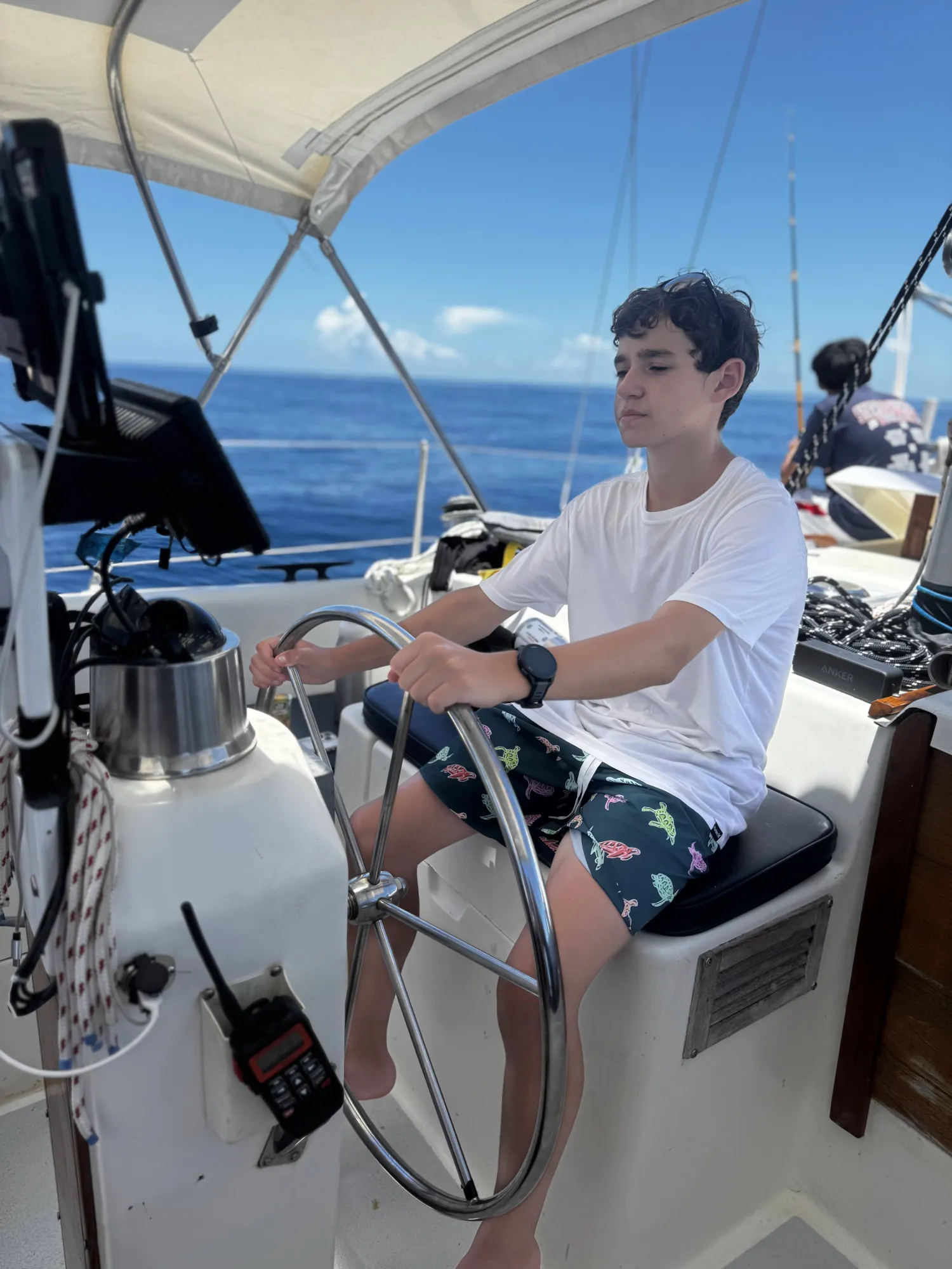 At the helm, BSA Sea Base